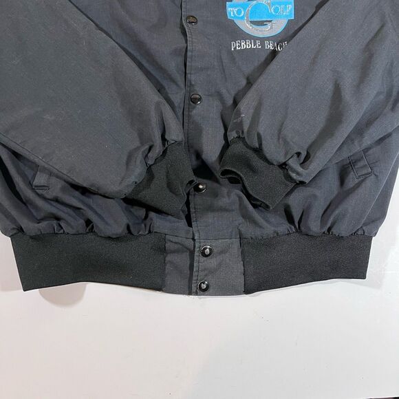 Vintage Pebble Beach 'The Place To Golf' Snapo Button Jacket Made in USA Size XL - Picture 2 of 8